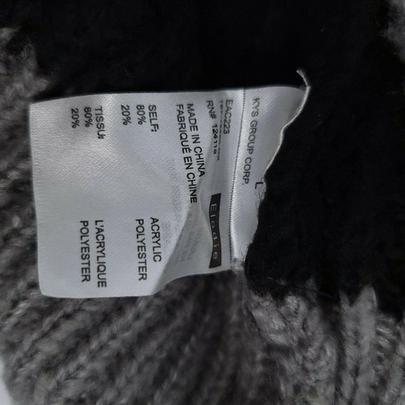 ^ Elodie Women's Large Colorblock Black Grey Mock Neck Sweater - Picture 9 of 9